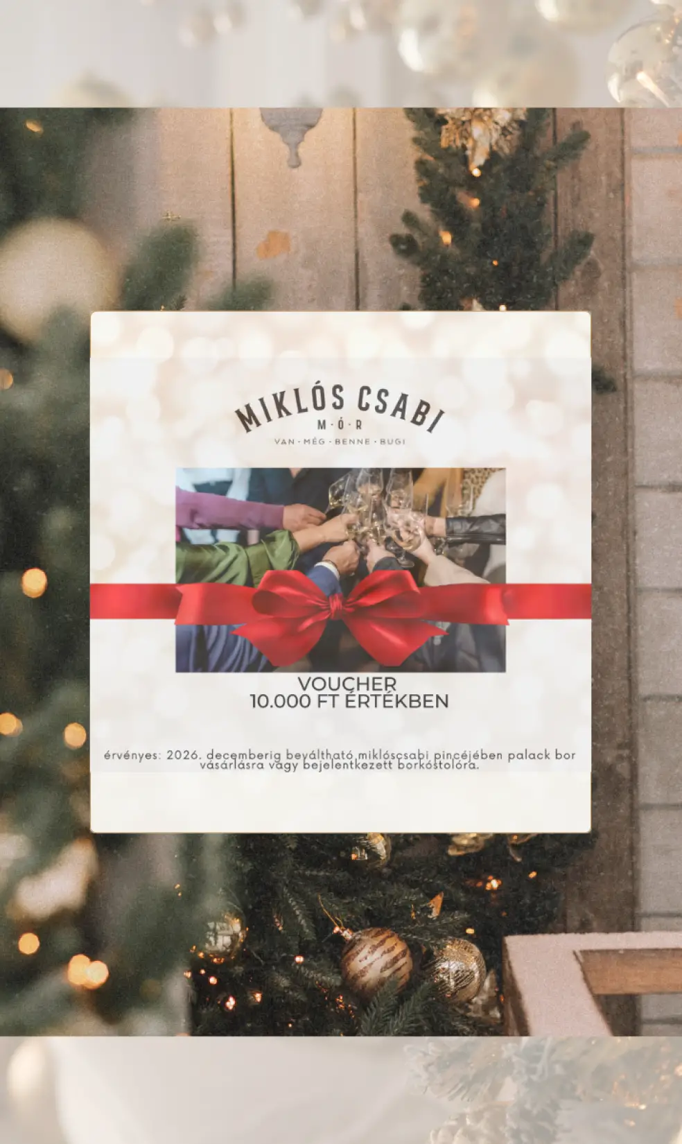 Karácsonyi voucher - 10.000 Ft értékben