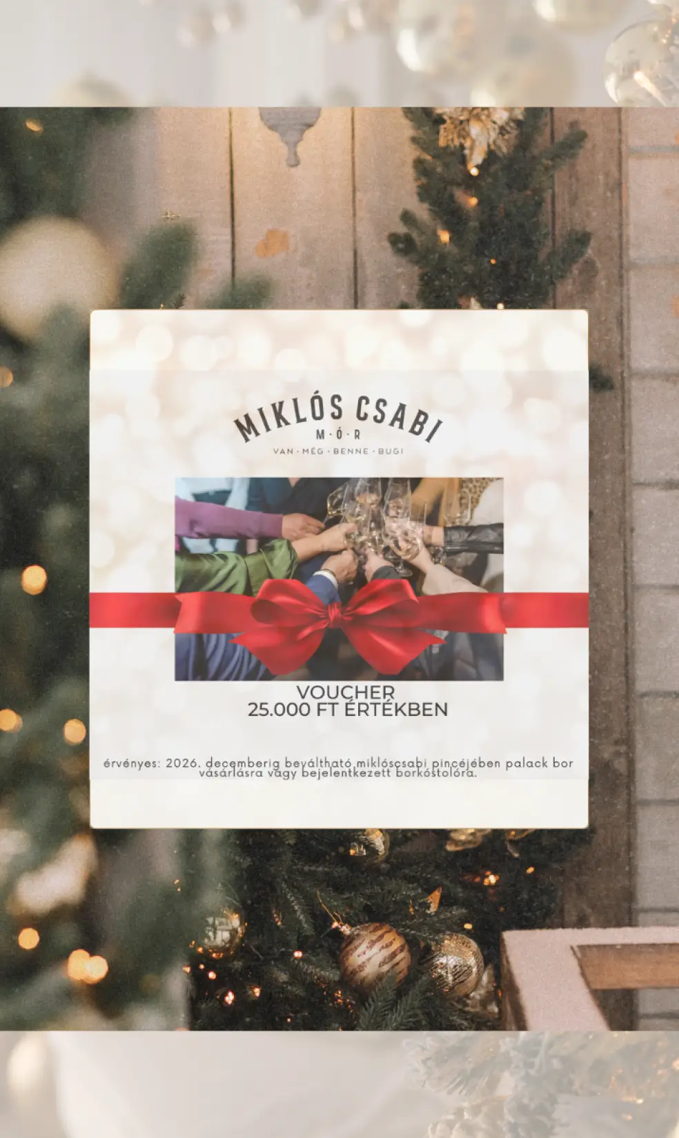 Karácsonyi voucher - 25.000 Ft értékben
